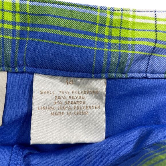 EP Pro 14 Blue Plaid‎ Skort Side Zipper Pockets Golf Tennis - Picture 3 of 5